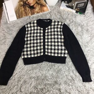 Ann Taylor Cardigan Sweater houndstooth